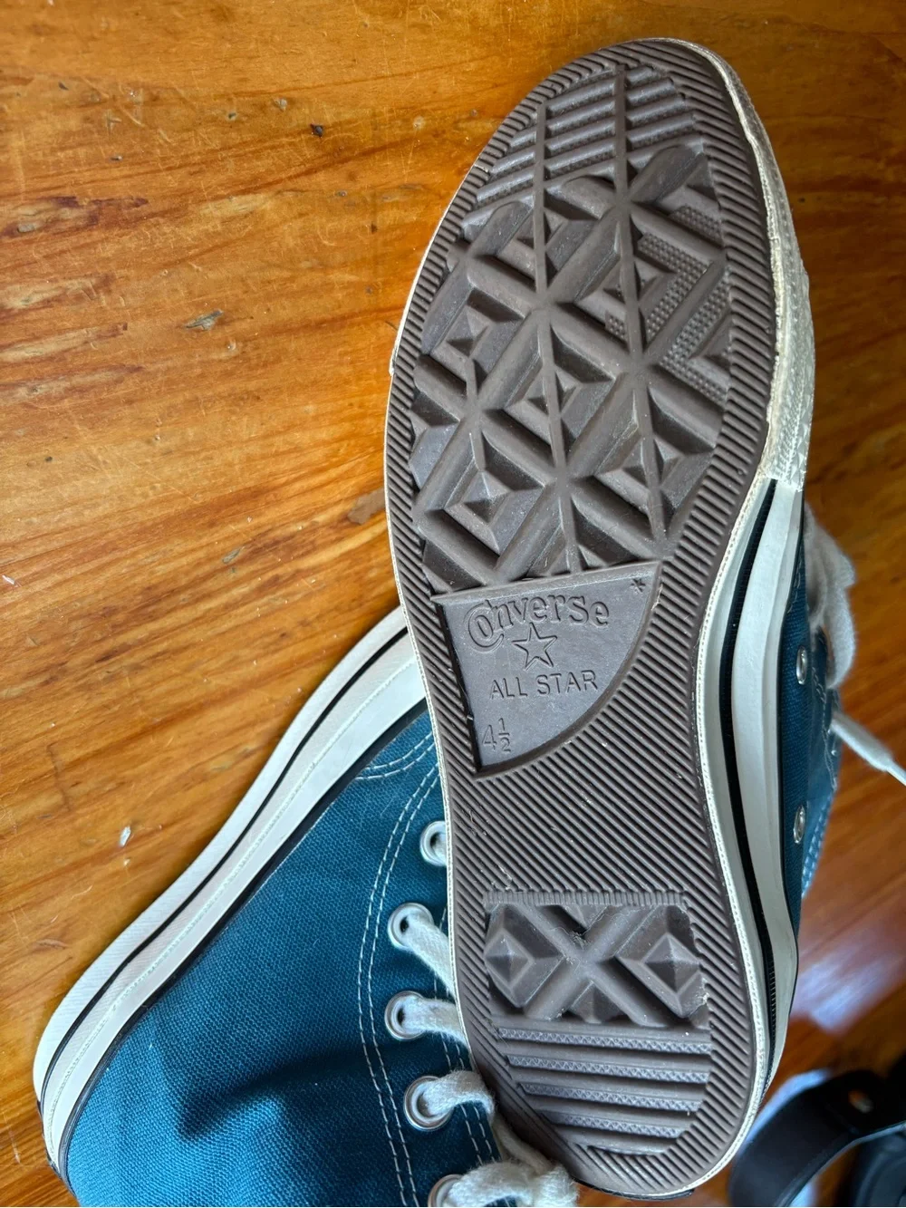 Converse High Top Sneakers in Teal and White Trim